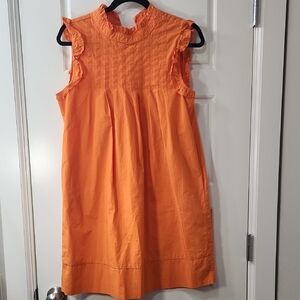 THML Crisp Orange Sleeveless Ruffle Dress Small